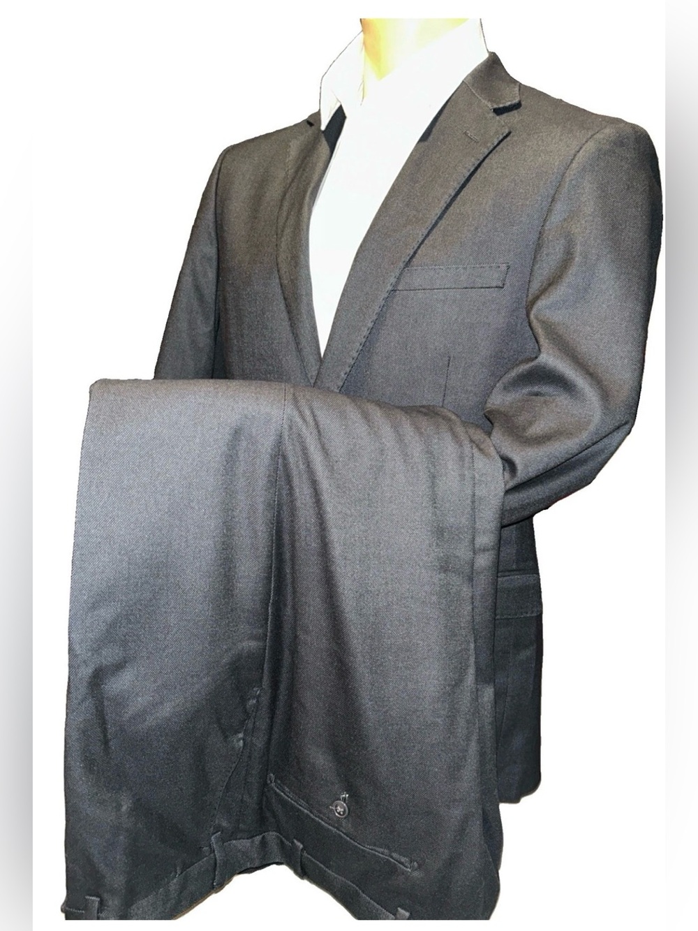 Luciano Natazzi 2 PC Men’s Suit High Twist Super Fine Gray Sz 40R  & 34W X 29L